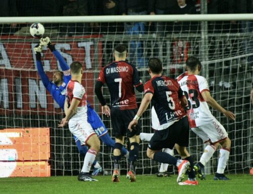Play off: Gubbio-Rimini 0-1 gol di Cernigoi. Rossoblù eliminati, parate decisive di Colombi. Le pagelle